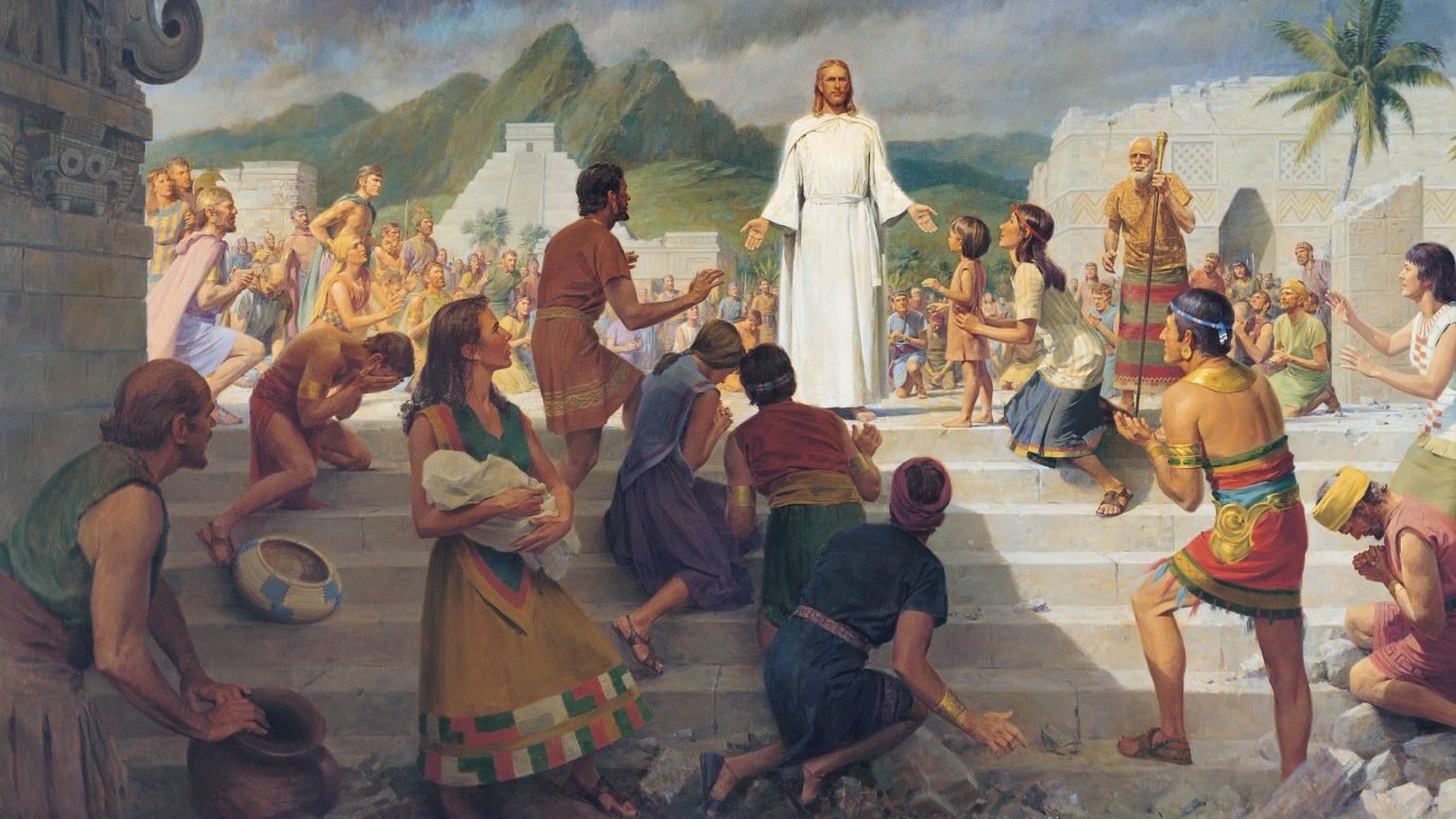 Jesus Christus im Buch Mormon. Christus erscheint den Nephiten.