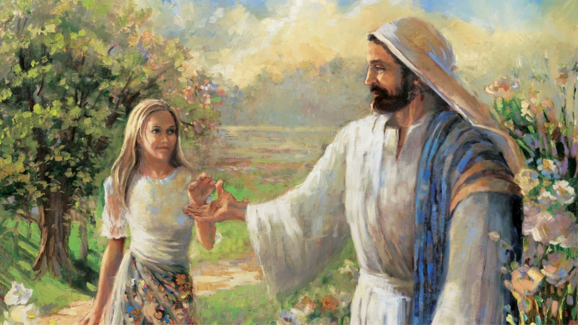 Jesus mit einem Mädchen