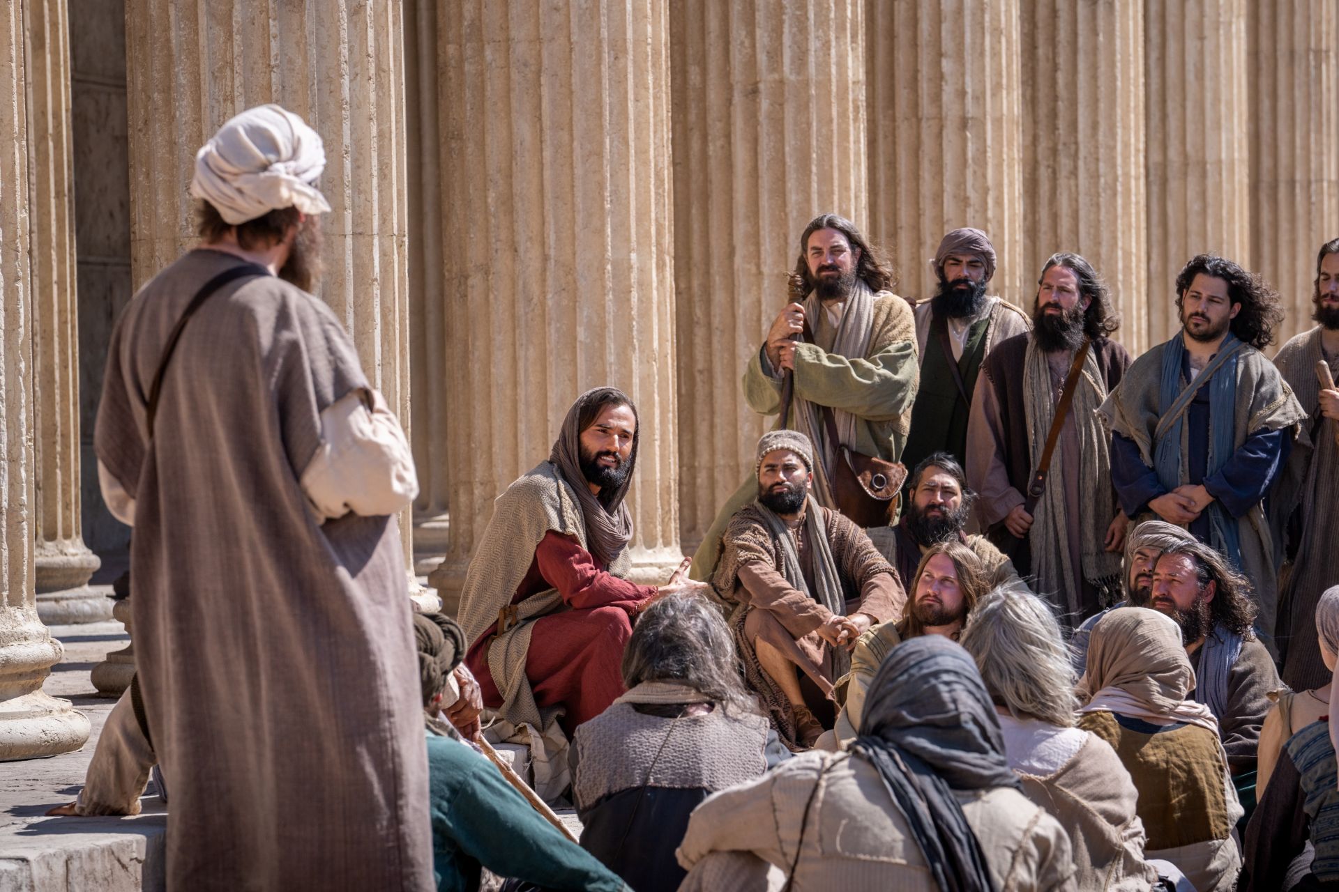 Jézus Krisztus tanítja az emberek egy csoportját